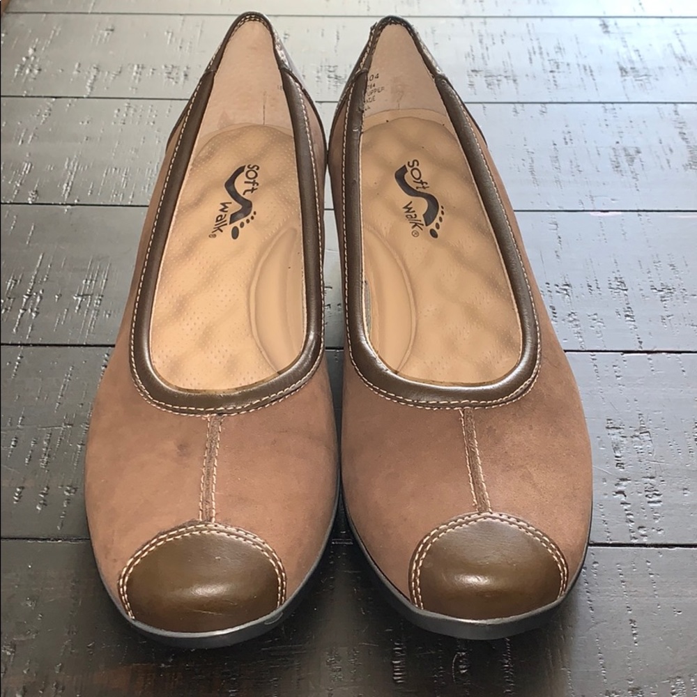 EUC - Soft Walk - 2” heel - size 8W - brown
